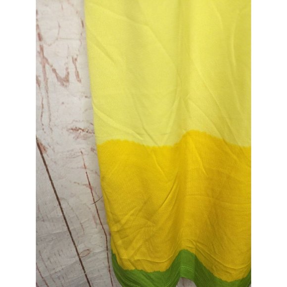 Rare Club Style Yellow Green Nightgown Sleepwear Summer Sleeveless Dress Size 12 - Picture 7 of 13